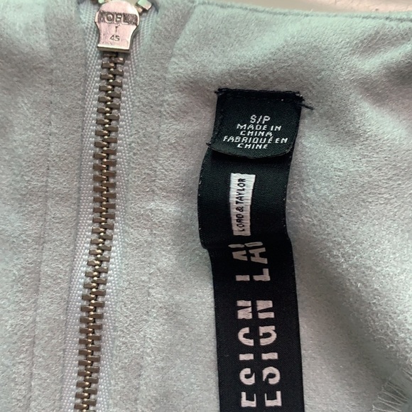 Design Lab Faux suede blue scalloped hem cutout Small - Picture 3 of 6